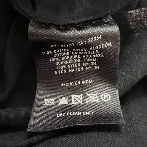 Leifnotes Dress Women 12 Black Brown Open Air Theater Dress Embroidered Boheiman