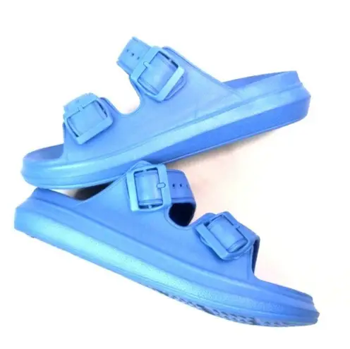 Rouge Helium Helium Rouge 11 Foam Buckle 2-Strap Blue Sandal Shoes