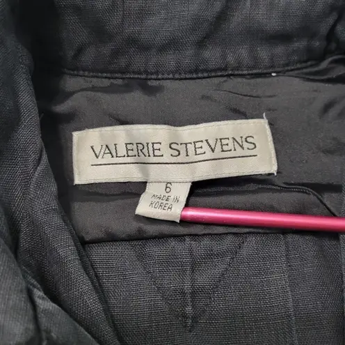 Valerie Stevens Vintage Top Size 6 Button Up Shirt Long Sleeve 100% Linen Blouse Women's Top