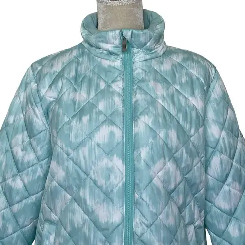 ZeroXposur Quilted Puffer Jacket Women’s Size XL Mint White Water Wind Resistant