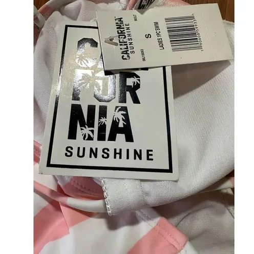 NEW Cali for Nia Sunshine pink white Rose Queen women’s one piece swim suit sz S