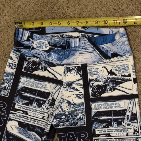 Star Wars Comic Print Leggings Blue Galaxy Graphic Retro XS-S