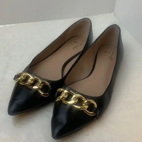 mix no. 6  black gold  flats size 7.5