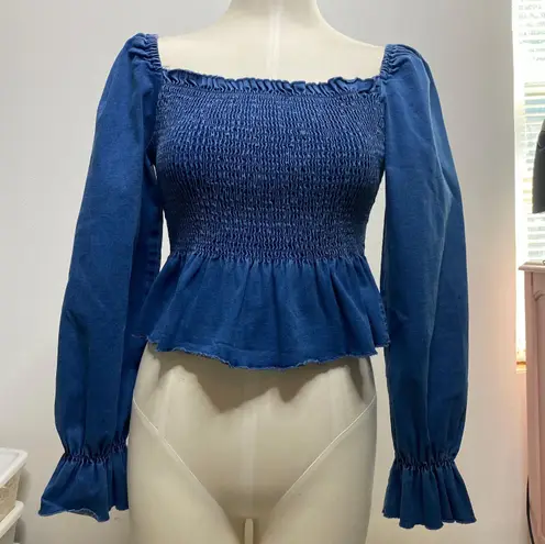 Mebon Boutique Peplum Blue Top