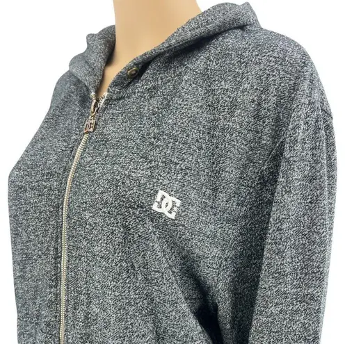 DC Shoes  LARGE Heathered Gray Full Zip Up Hoodie Skater Track Jacket