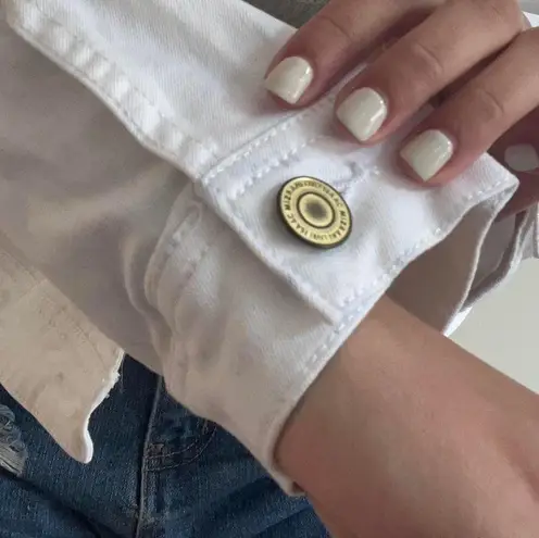 Isaac Mizrahi White Denim Jacket Size 8