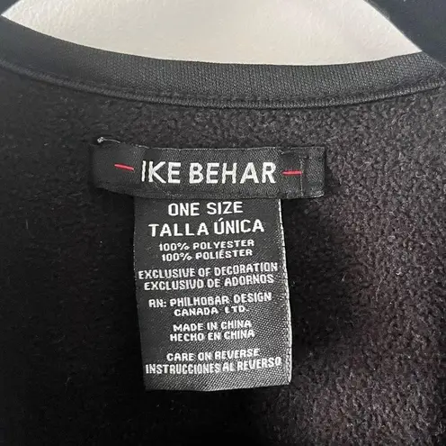 Ike Behar Fleece Plaid Poncho Wrap Shawl Black Size undefined