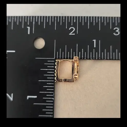 Small Gold Filled Rectangle Huggie Hoop Earrings