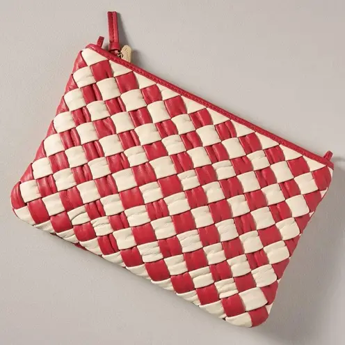 Clare V. Puffy Woven Tote Red