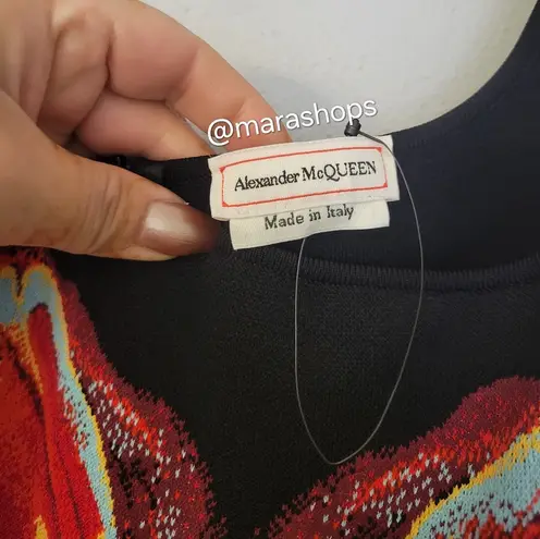 Alexander McQueen Solarised Orchid Jacquard Knit Mini Dress