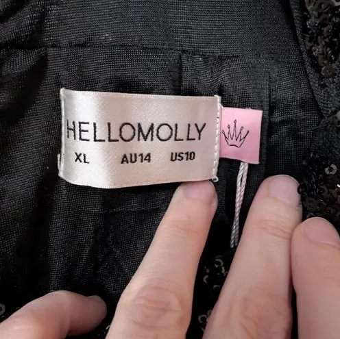 Hello Molly NWT  Romance Twilight Sequin Jumpsuit Women's X Large Black - Image 3