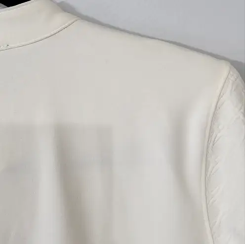 Ivanka Trump Ivory Bomber Jacket with Textured Fabric Size 6