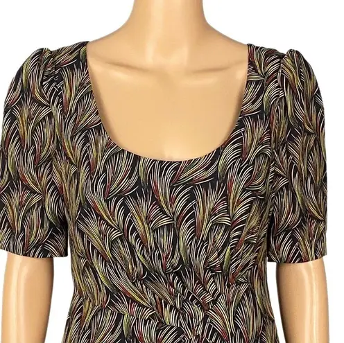 Moulinette Soeurs /ANTHROPOLOGIE “Silk Feather Dress” in 100% Silk. Size 6. EUC