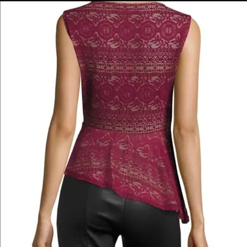 BCBGMAXAZRIA Peplum Lace Top