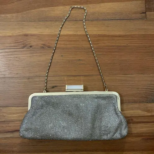 Kate Landry Champagne Gold Glitter Evening Bag Clutch 5x11