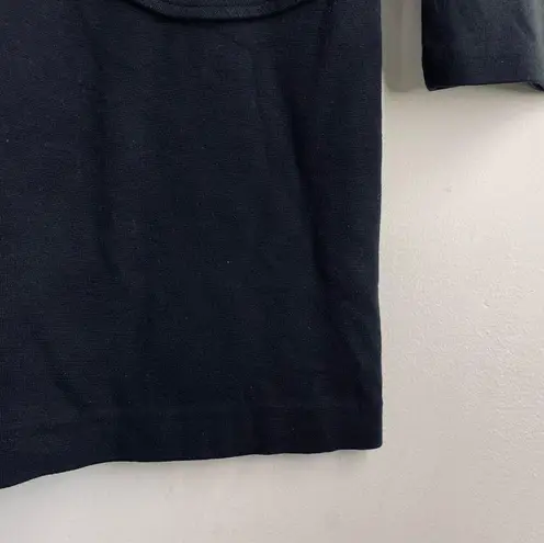 Tibi Anthropologie Mod Minimalist Long Sleeve Black Shift Dress