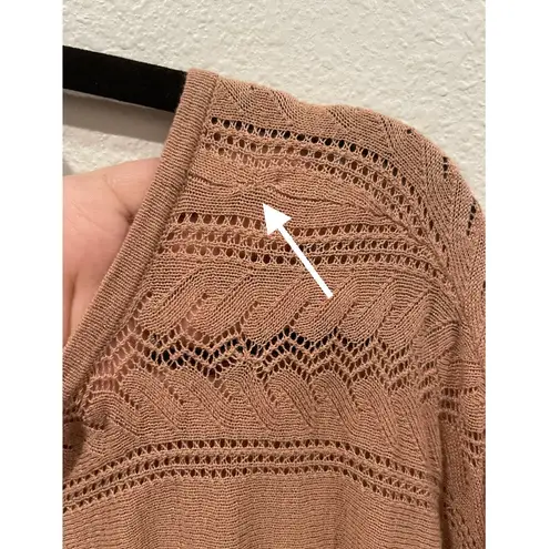 Lauren Conrad Brown Open Side Tie Back Boho Poncho