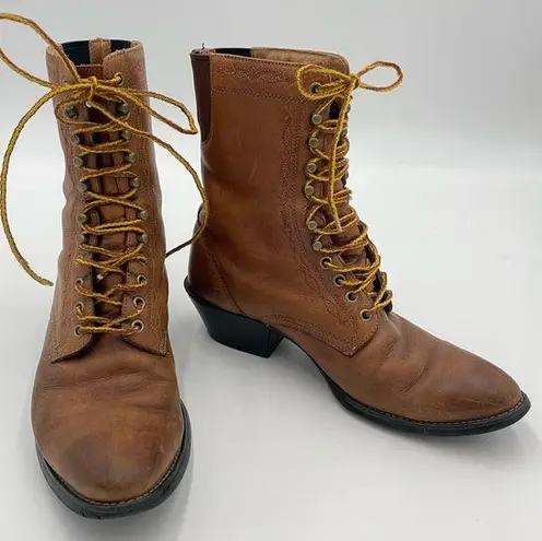 Ariat  Boots Lace Up Shoes Women Leather 7B Extra Narrow Brown Granny Boot #15880