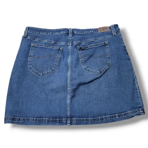 Lee  Skirt Size 18 W37" Inch Waist Denim Skirt Jean Skirt Stretch Mini Skirt Blue Denim Skirt
