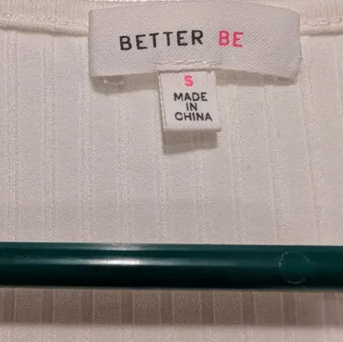 Better Be NWT Cropped Baby Tee Womens Small Ivory Drawstring Flutter Sleeves Y2K