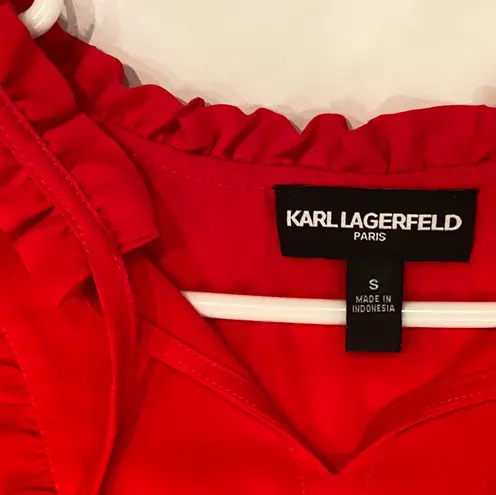Kara NYC Karl Lagerfield Red Long sleeve Blouse