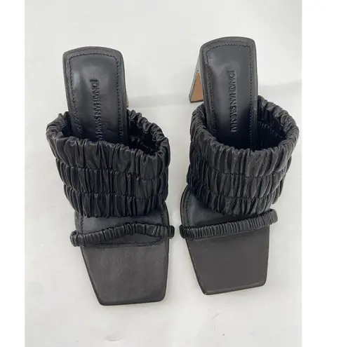Jonathan Simkai Felix Elastic Mule Heels Sandals Black 38 NWOB Size 7