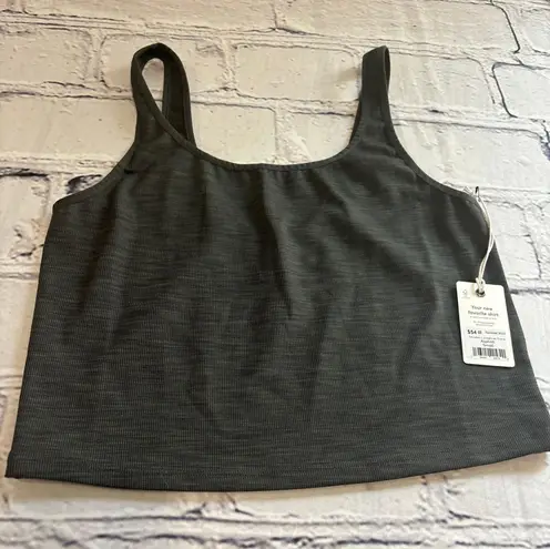 Marine layer Cropped Tank Top Studio Longline Tank in Asphalt Gray Size Small S