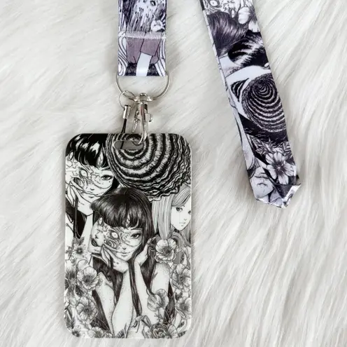 Tomie Junji Ito lanyard with Id/ card holder Black