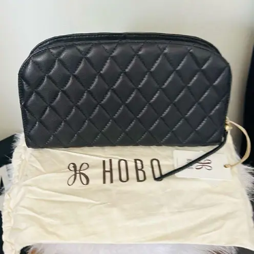 HOBO Cole Quilted Leather Clutch Bag, Classic Chic Party Bag, Black, NWT Black