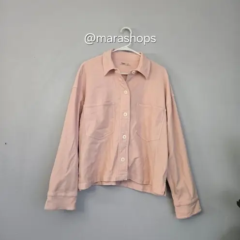 Faherty Stretch Terry Overshirt Peach Whip