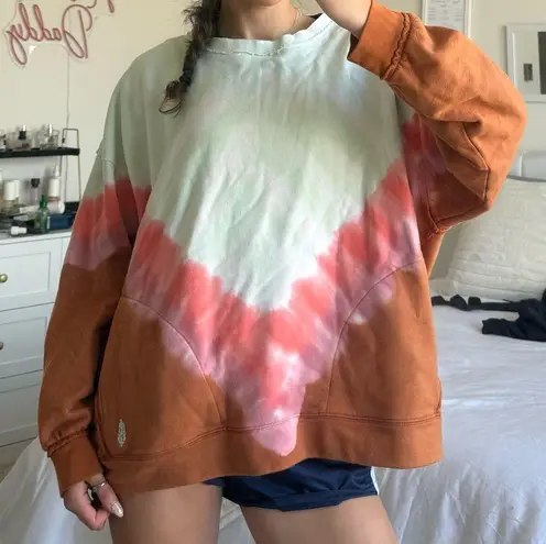 Free People Movement tie-dyed crewneck