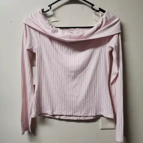 1. State  Womens Long Sleeve Cross Shoulder Top, Pink, Size XS NWT