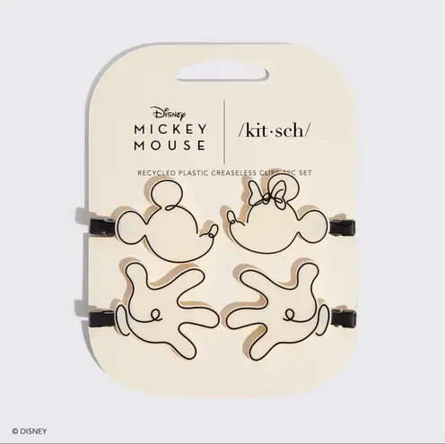 Kitsch Mickey and Minnie Mouse Creaseless Hairclips White