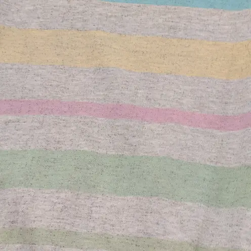 Vintage Tomboy Pastel Striped Collared Sweatshirt 80s 90s Unisex Cozy Retro Rare Pink Size M