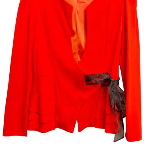 BCBG Max Azria Faux Wrap Orange Blazer jacket