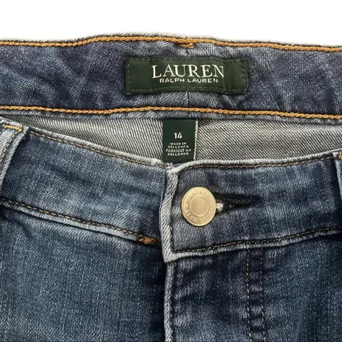 Ralph Lauren Lauren  Med Wash Straight Leg Denim Pants Size 14