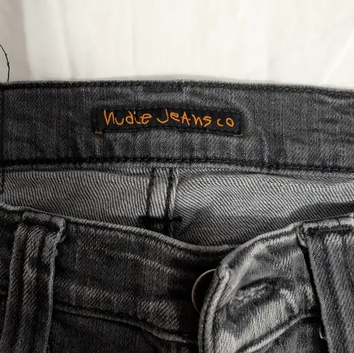 Nudie Jean Co Womens Skinny Mid Rise Size 26 Black Wash