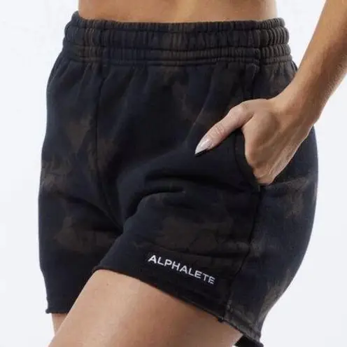 Alphalete  Womens Washed Row-Cut Short - Faded Black , Size Medium