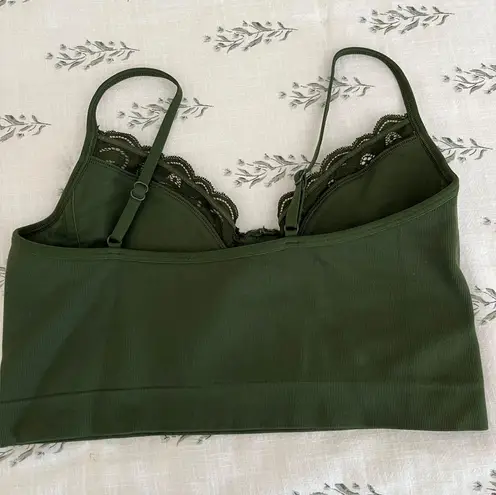 Aerie Olive Green Lace Bralette