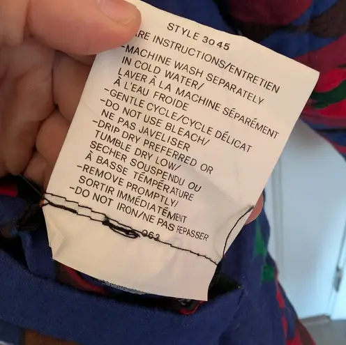 Vintage Andy Johns Women's Southwestern Patterned Puffer Coat Small Red/Blue Red