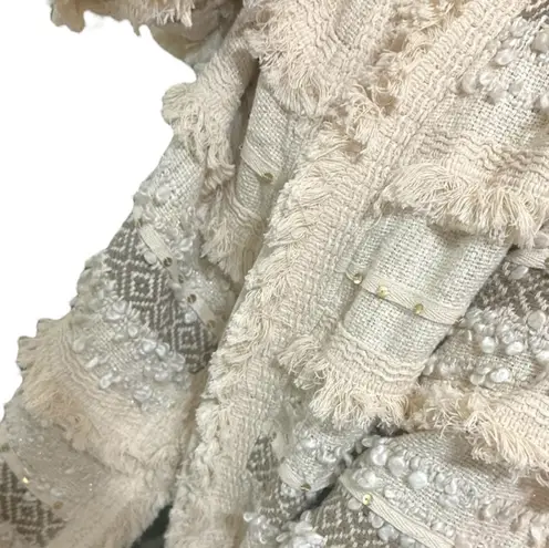 Boutique Oversized Trendy Ivory Knit Boho Jacket