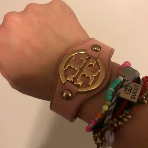 Tory Burch Vintage Y2k  Leather Style Pink Cuff