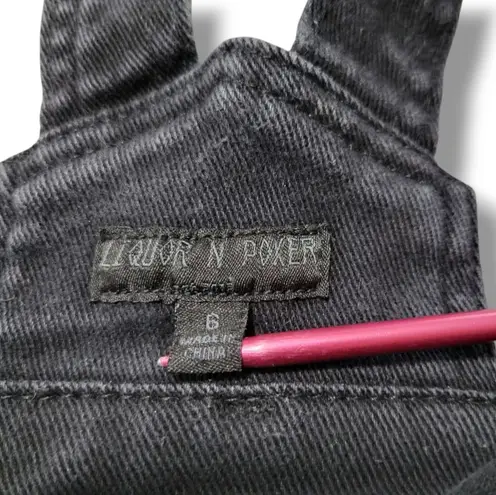 Liquor N Poker Overalls Size 6 W25"xL27" Women's Denim Overalls Skinny Leg Jeans Women's Overalls