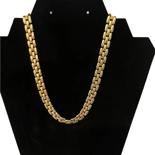 Vintage Napier Designer Patent Gold Tone Choker Necklace 16”