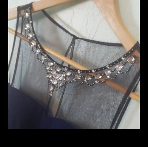 Hailey Logan blue jeweled neckline dress