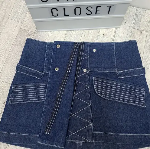 Opening Ceremony asymmetrical mini denim skirt sz S RARE!!