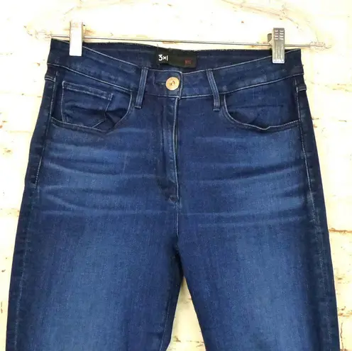 3x1 NYC Womens Size 26 Blue Skinny Raw Hem Skinny Ankle Jeans Stretch W3RSC0519