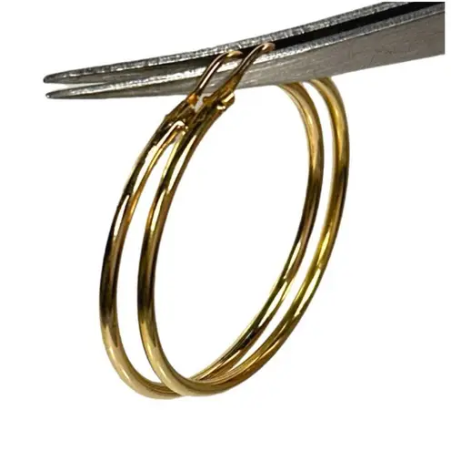 18KT 750 SOLID YELLOW GOLD HOOP EARRINGS