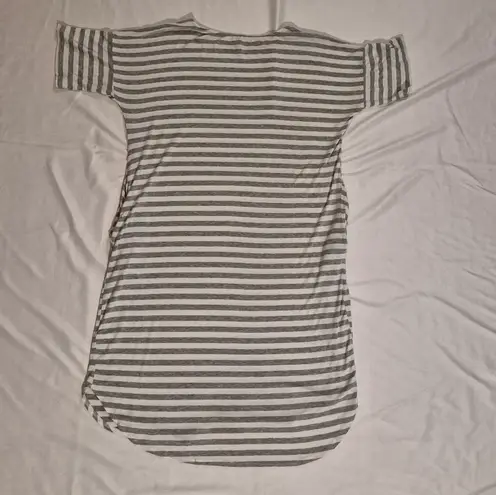 Red Lolly Striped Gray T-Shirt Dress With Pockets Size Medium