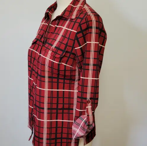 kim rogers  red plaid button down size sp